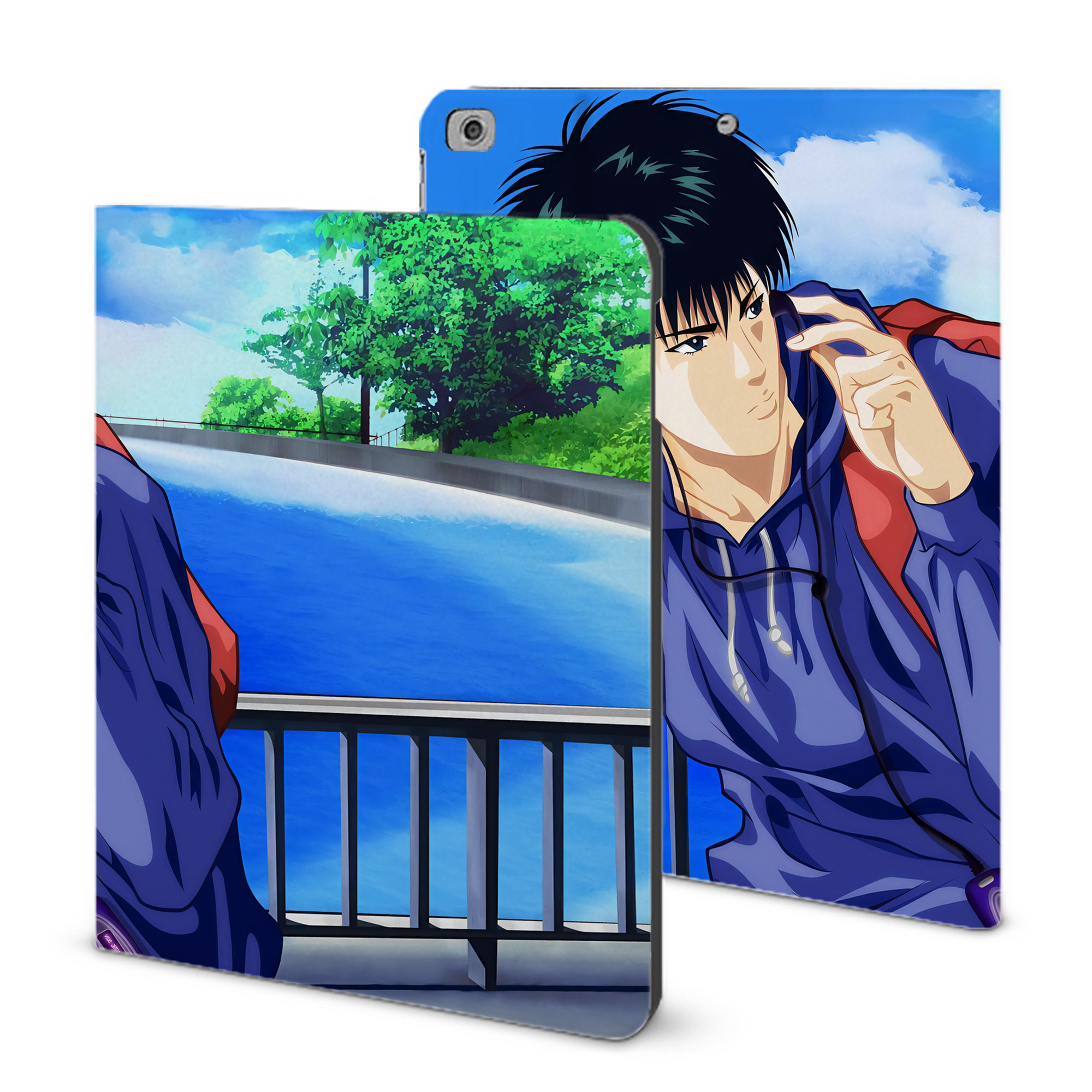 （画像用） SLAM DUNK／スラムダンク IPad ケース ブック型 PUレザー TPU 耐衝撃 軽量 薄型 ペン収納なし 全面保護 IPad 各モデル対応